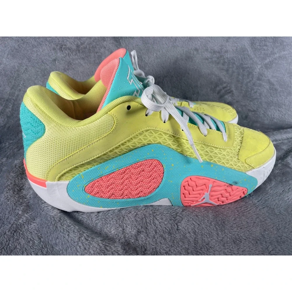 Jordan Tatum 1 Pink Lemonade Mens Size 10 Basketball Shoes Yellow Green